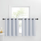 Nicetown Bathroom Tiers Kitchen Curtains For Small Windows, 2 Panels Energy Saving Half Curtains For Living Room Windows Cabinet Curtain Tiers For Nursery (Greyish White, 52 X 30 Inch Length)