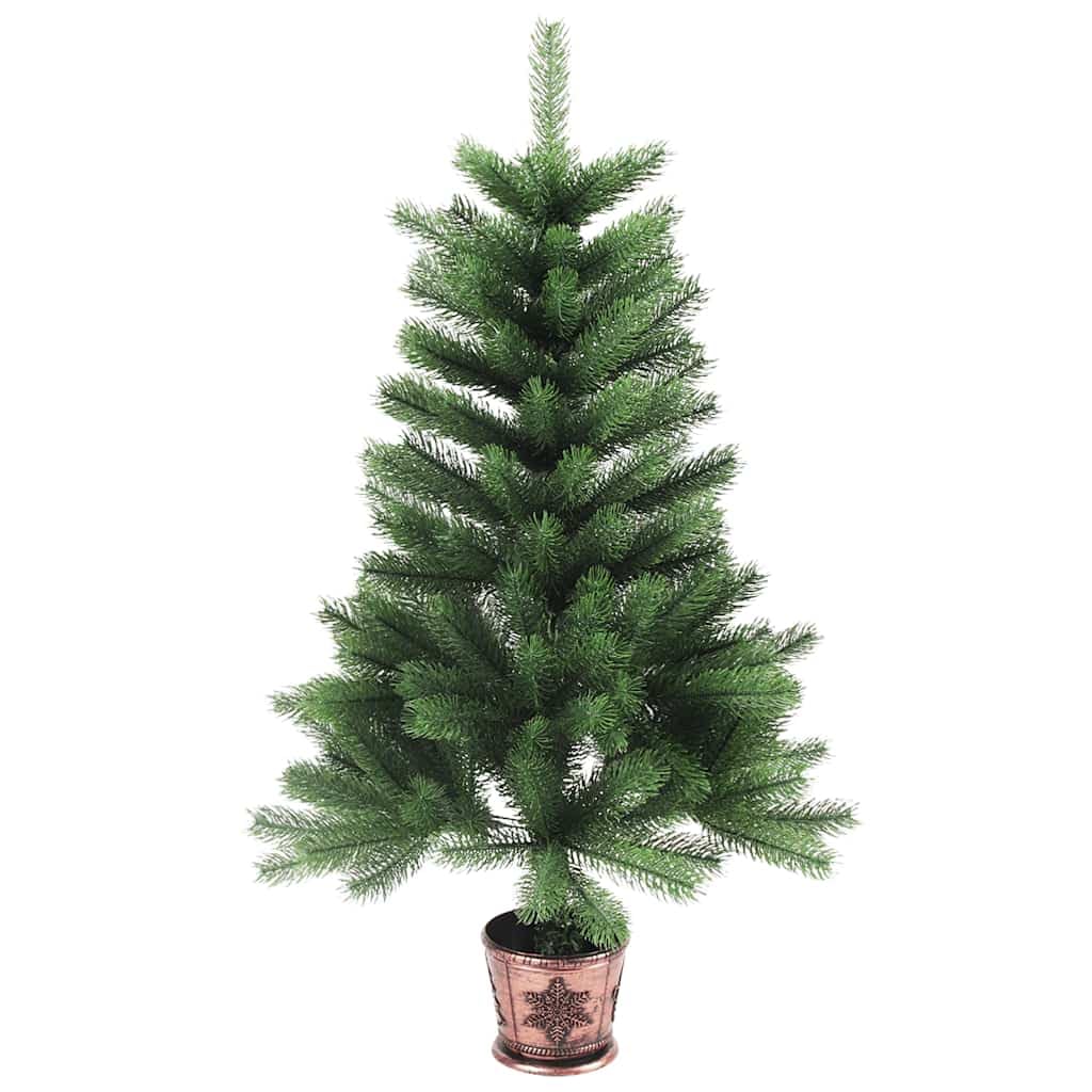 vidaXL Green Artificial Christmas Tree – 8ft Height with Durable Steel Base - Lifelike Needles, Lightweight, Weather & Water Resistant – Perfect for Indoor & Outdoor Use