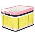 FYSUIMU Back to School Rectangle Collapsible Storage Basket Pencil Open Toy Organizer Bag with Handle 15 x 10.2 x 9.4 Inch Large