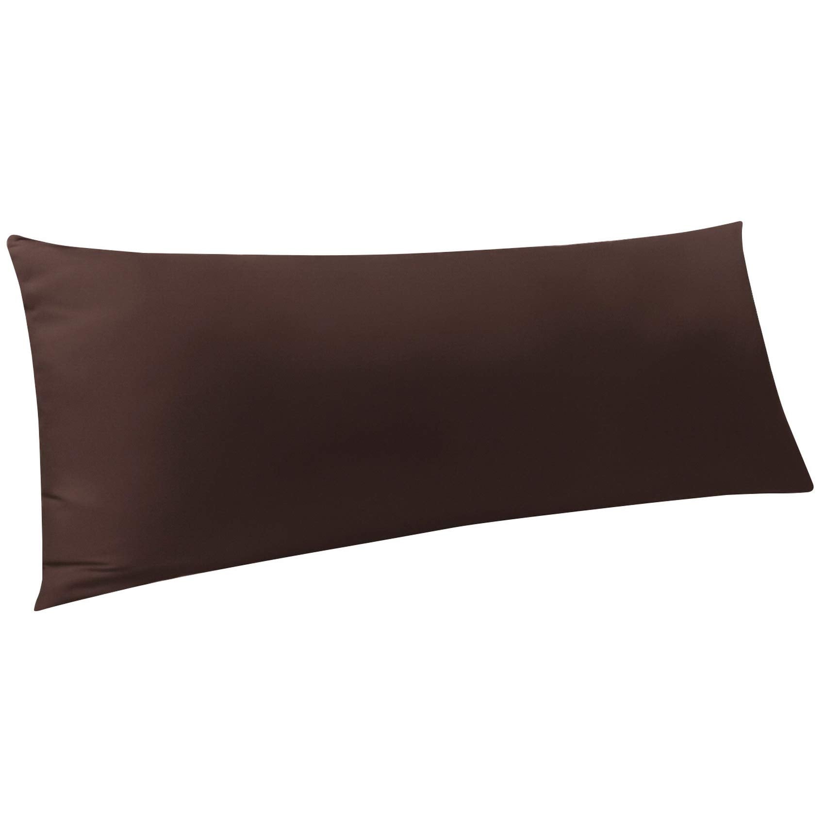 Ntbay Body Pillowcase - Brushed Microfiber 20X54 Pillowcase - Soft, Wrinkle-Free, Fade-Resistant, Stain-Resistant, Dark Brown Bo