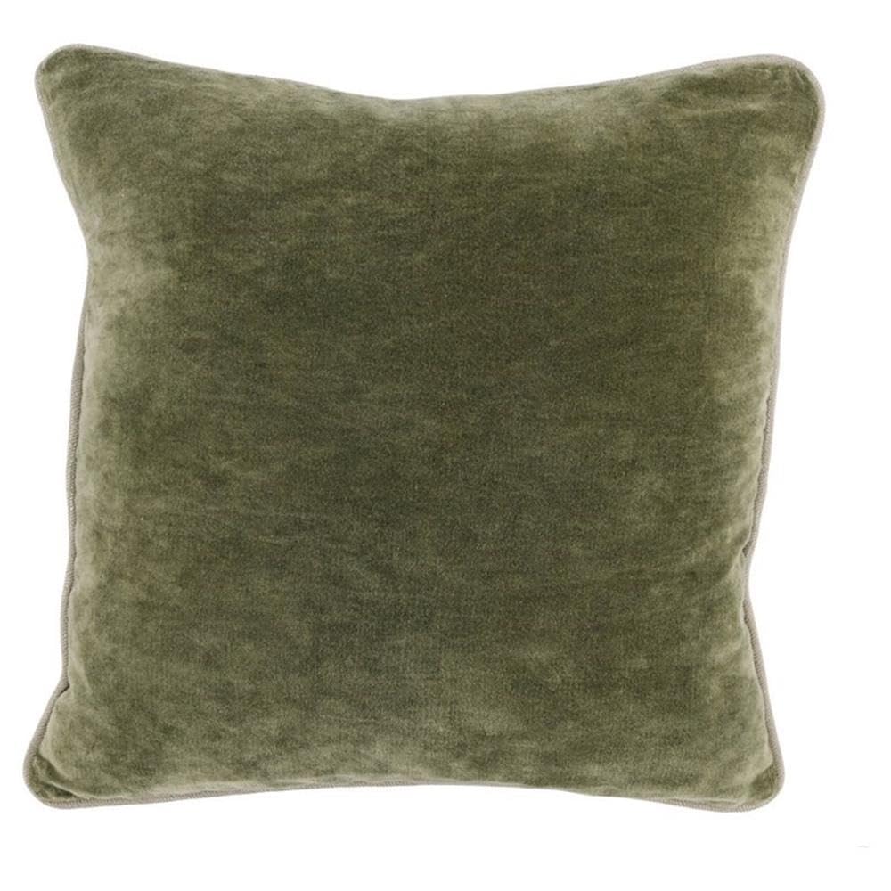 Kosas Home Harriet 18X18 Square Cotton Velvet Throw Pillow In Moss Green