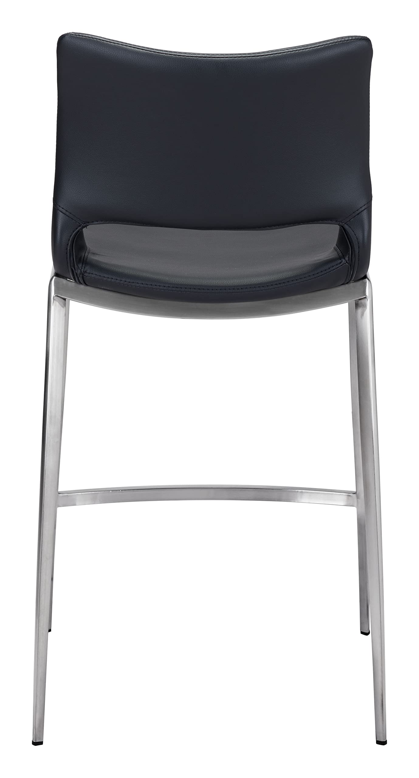 Ace Counter Chair (Set of 2) Black & Silver