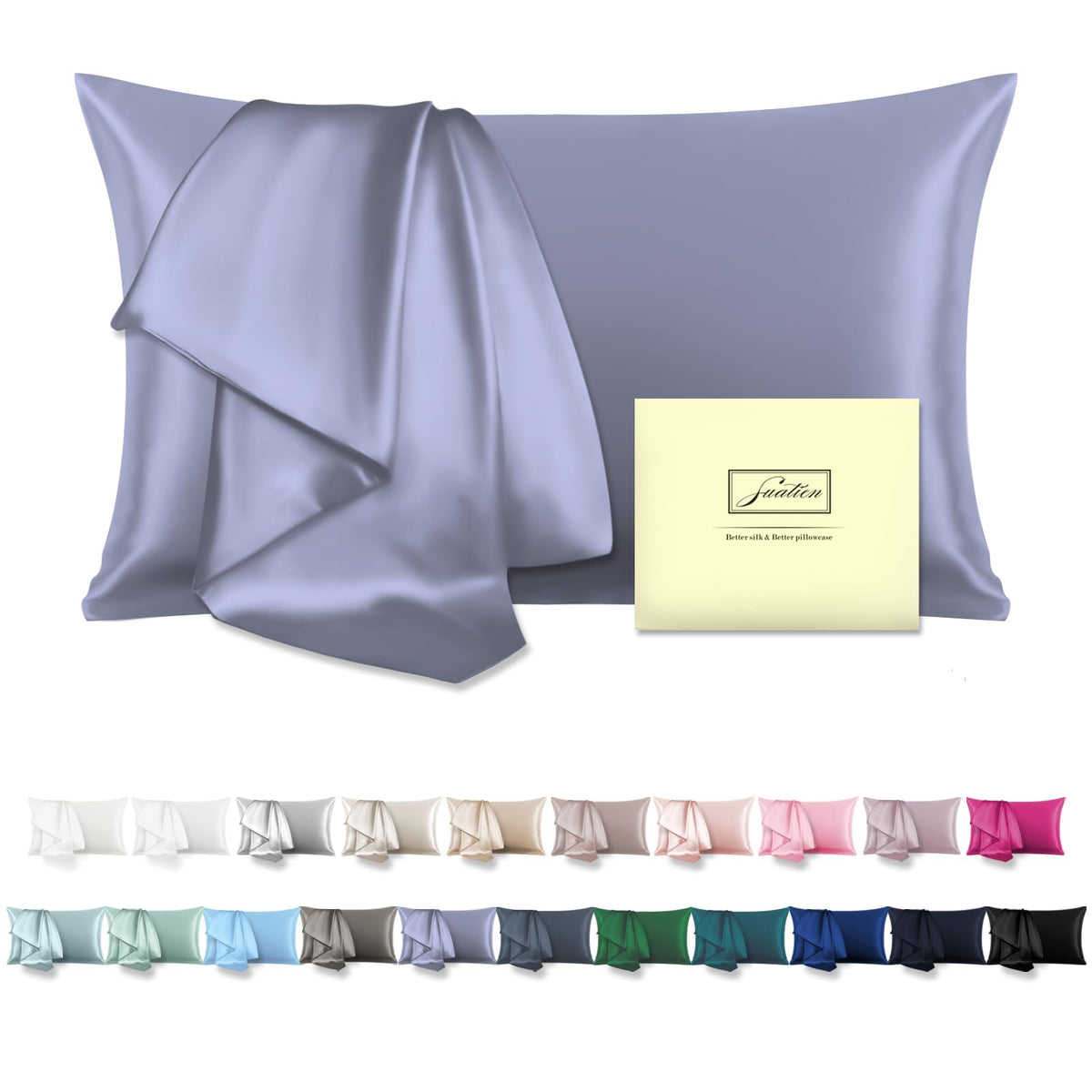 Natural Mulberry Silk Pillowcase For Hair And Skin Standard Size 20'X 26' With Hidden Zipper Soft Breathable Smooth Cooling Pi