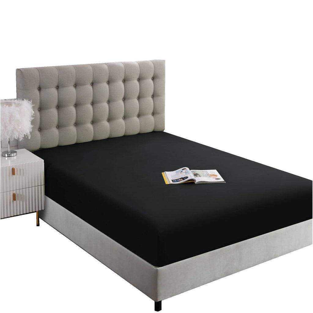 Ghooss Full Size Fitted Sheet,Hotel Quality Bedding Fitted Sheet Deep Pocket Up To 14 Inch,Wrinkle And Fade Resistant,1 Piece,Bl