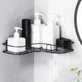 SEMITO Metal Bathroom Corner Shelf Wall Mounted, NonDrilling Floating Shelf for Bathroom Organizer/Kitchen/Shower Organizer Adh