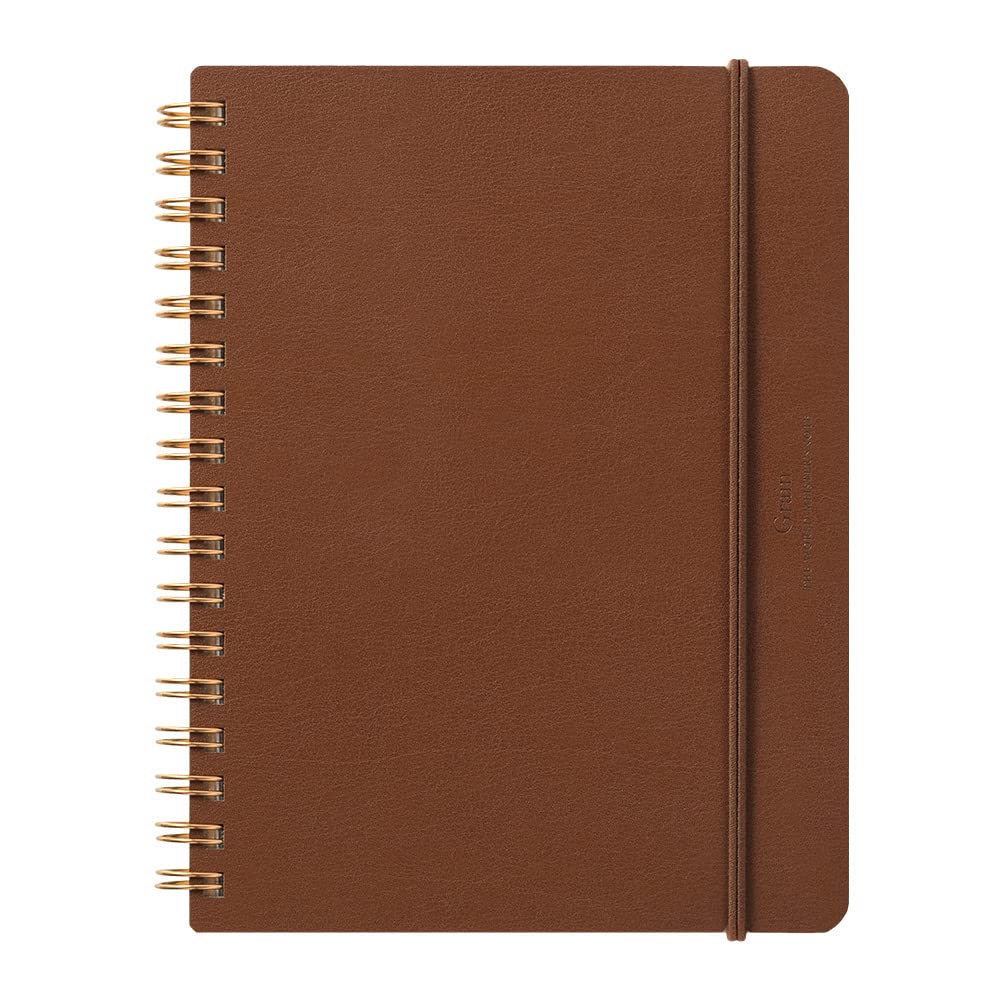 Designphil 15223006 Midori Ring Notebook, Grain, B6 Deformation, Dark Brown