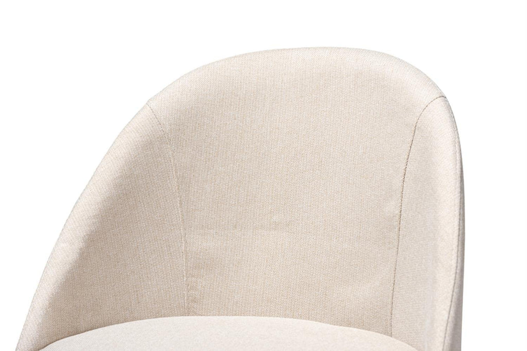 Baxton Studio Carra Mid-Century Modern Light Beige Fabric Upholstered Walnut-Finished Wood Swivel Counter Stool (Set of 2)