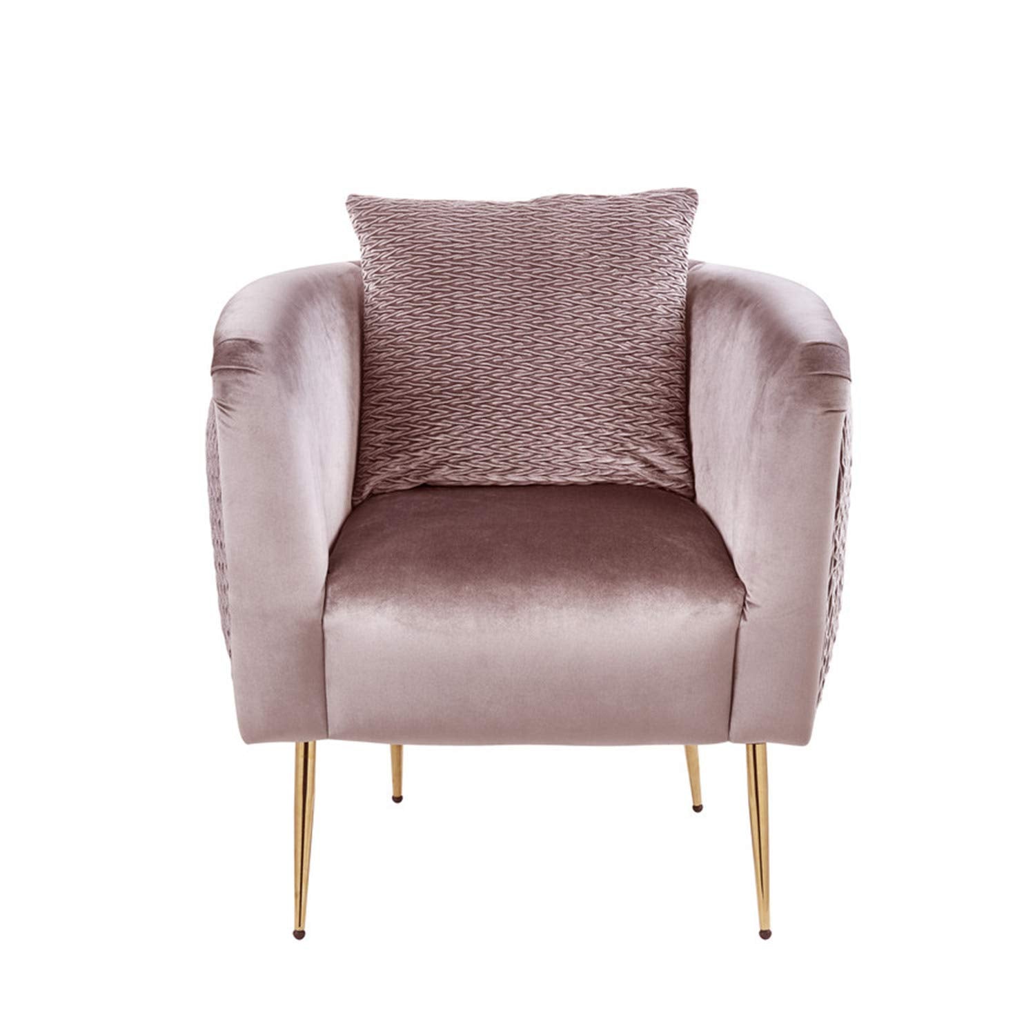Lilola Home Natalie Blush Pink Velvet Barrel Accent Chair