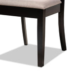Baxton Studio Clarke Modern Fabric Dining Chair, Sand and Espresso Brown, 4/Set (166-10760-HiT)