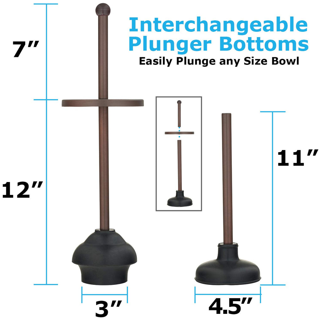 Blue Donuts Toilet Brush And Plunger Set With Holder, Modern Oil Rubbed Bronze Bathroom Accessories Toilet Plunger And Toilet Bo
