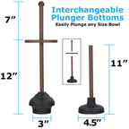 Blue Donuts Toilet Brush And Plunger Set With Holder, Modern Oil Rubbed Bronze Bathroom Accessories Toilet Plunger And Toilet Bo