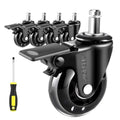 AGPtEK Office Chair Casters with Brake Heavy Duty 2.5' Universal Fit Locking Casters with Screwdriver, Safe Roller Wheel Replac