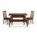 East West Furniture NOCA5C-MAH-W 5 Piece Dinette Set for 4 Includes a Rectangle Dining Table with Butterfly Leaf and 2 Dining Room Chairs with 2 Benches, 32x54 Inch, Mahogany