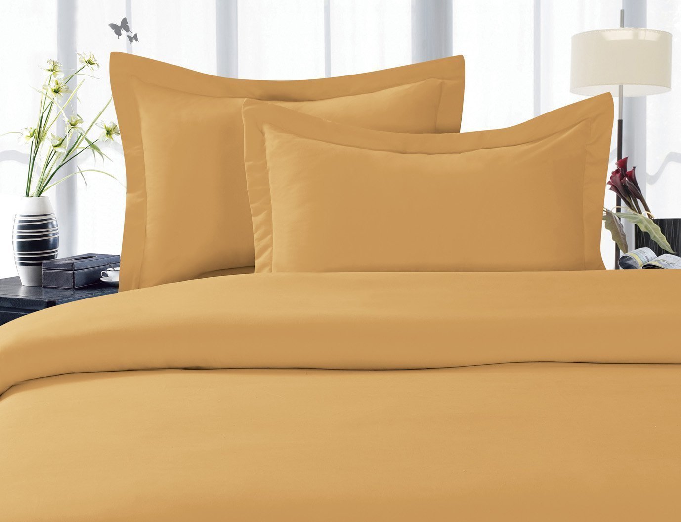 Elegant Comfort 1500 Premier Hotel Quality Super Soft Wrinkle Free 4 Pc Sheet Set, Deep Pocket, Full Gold