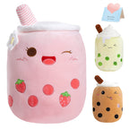 Athoinsu Pink Strawberry Tea Plush Pillow 20' Giant Kawaii Stuffed Bubble Animal Toy Birthday Christmas Holiday Valentines Gift