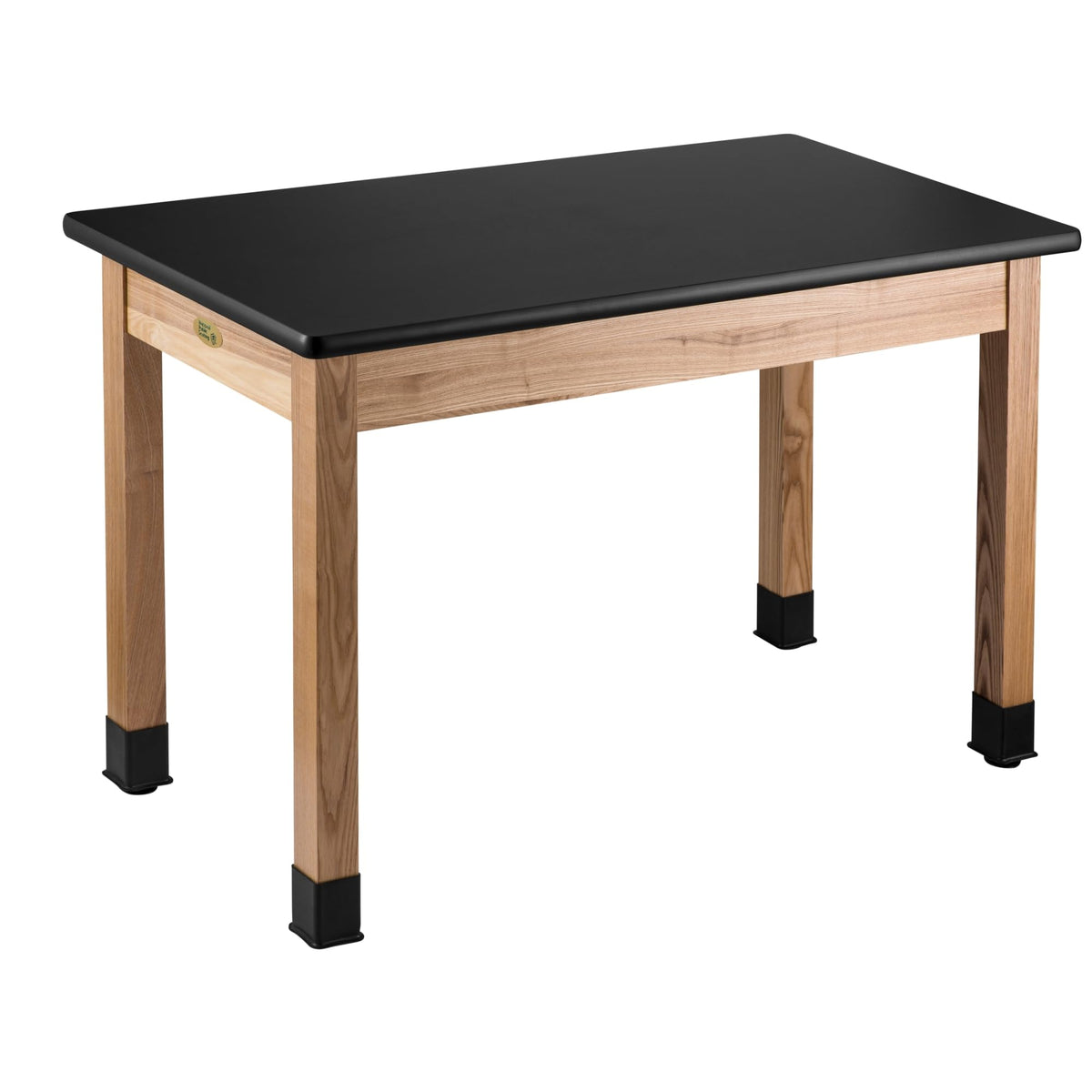 National Public Seating High Pressure Laminate Top Science Lab Table, 72&quot; L X 30&quot; H, Black Top and Ashwood Legs