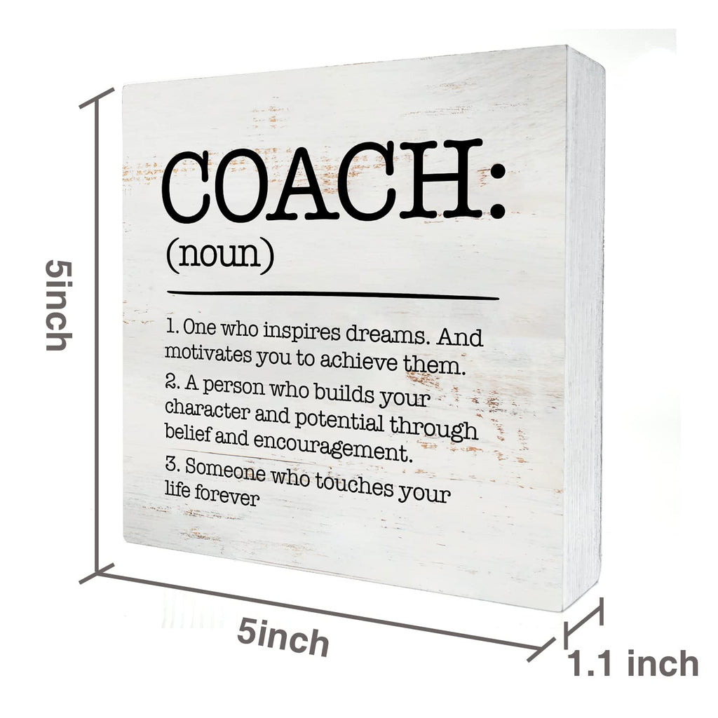 Hdky Wood Box Sign, Coach Definition, 5 X 5 Inches, Rustic Decorative Signage For Wall And Desktop, Ideal Gift For Any Occasion