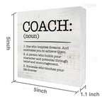 Hdky Wood Box Sign, Coach Definition, 5 X 5 Inches, Rustic Decorative Signage For Wall And Desktop, Ideal Gift For Any Occasion