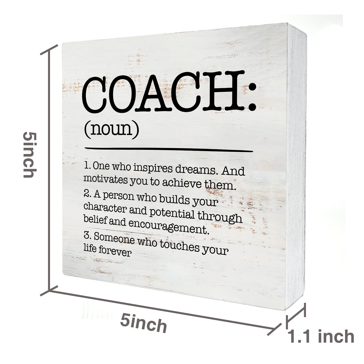 Hdky Wood Box Sign, Coach Definition, 5 X 5 Inches, Rustic Decorative Signage For Wall And Desktop, Ideal Gift For Any Occasion