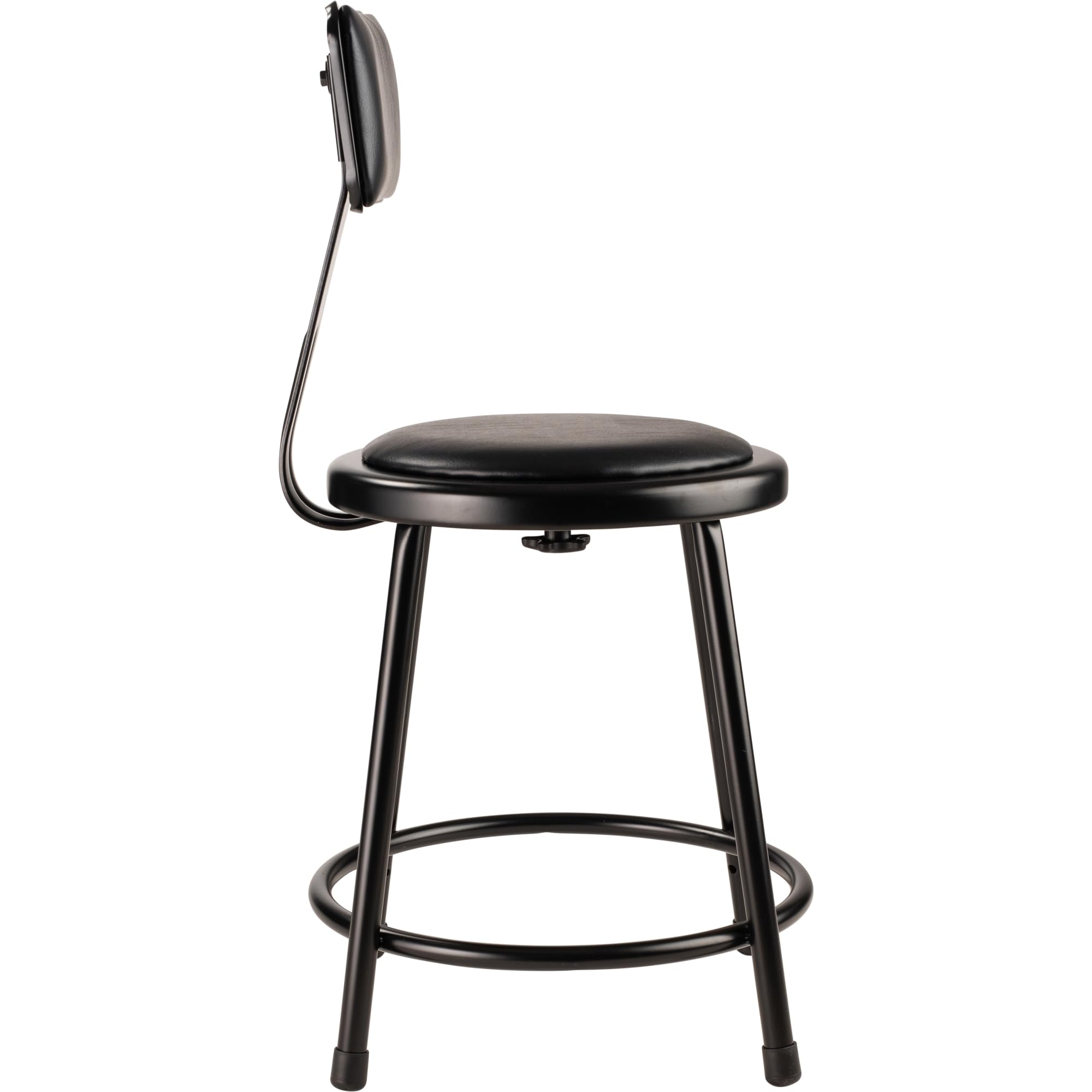 NPS 18&quot; Heavy Duty Vinyl Padded Steel Stool with Backrest