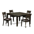 East West Furniture PFLY5-CAP-LC 5 Piece Dining Room Table Set Includes a Square Kitchen Table with Butterfly Leaf and 4 Faux Leather Upholstered Dining Chairs, 54x54 Inch, Cappuccino