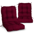 Eagle Peak Tufted Outdoor/Indoor Seat/Back Chair Cushions, Set Of 2, 42' X 21', Red Purple