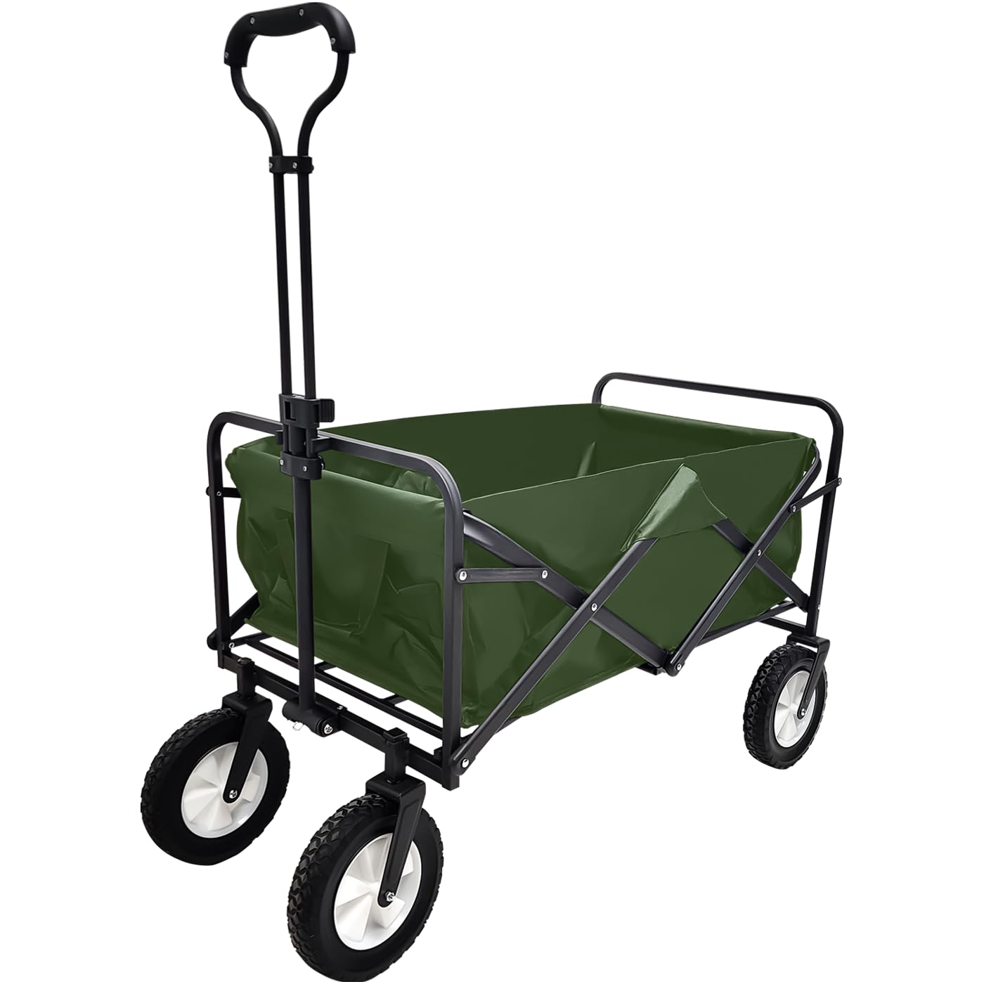 Lifetime Home Collapsible Foldable Heavy Duty Utility Wagon Cart with Larger Capacity - Perfect for Shopping, Sports Events, Gro