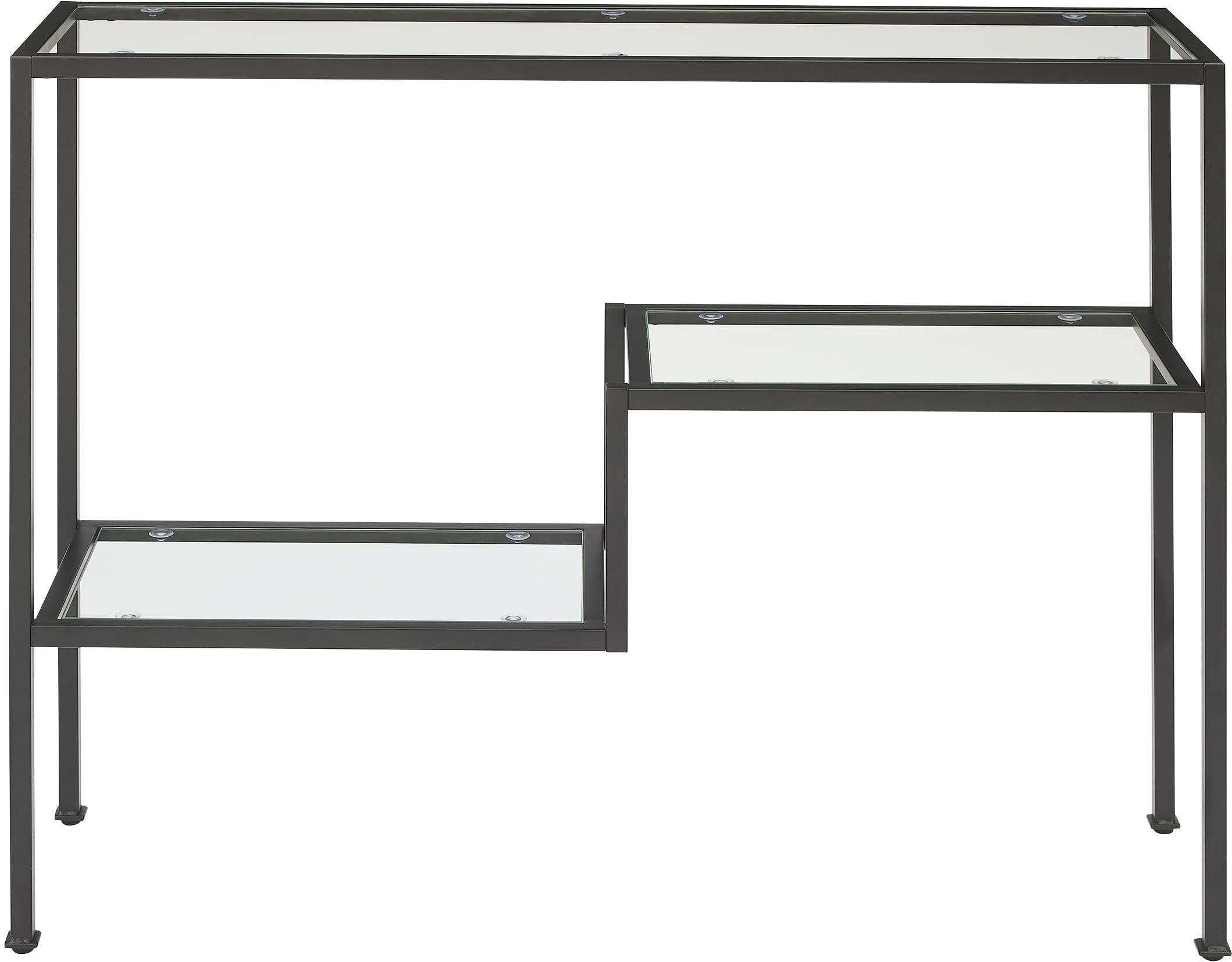 Crosley Furniture Sloane Sofa Console Table With Storage Shelves For Hall, Entryway, Or Living Room, Matte Black