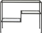 Crosley Furniture Sloane Sofa Console Table With Storage Shelves For Hall, Entryway, Or Living Room, Matte Black