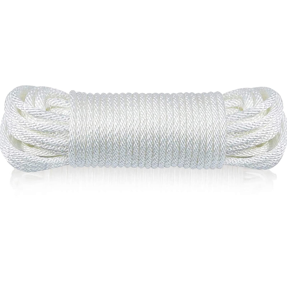 Huouo 1/4' Flagpole Rope - Solid Braid Polyester Flag Halyard Line Designed For Flag Pole (50 Feet)