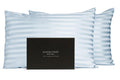 Fishers Finery 30Mm 100% Pure Mulberry Silk Pillowcase Set, Good Housekeeping Quality Tested (Blue Stripe, Standard, 2 Pack)
