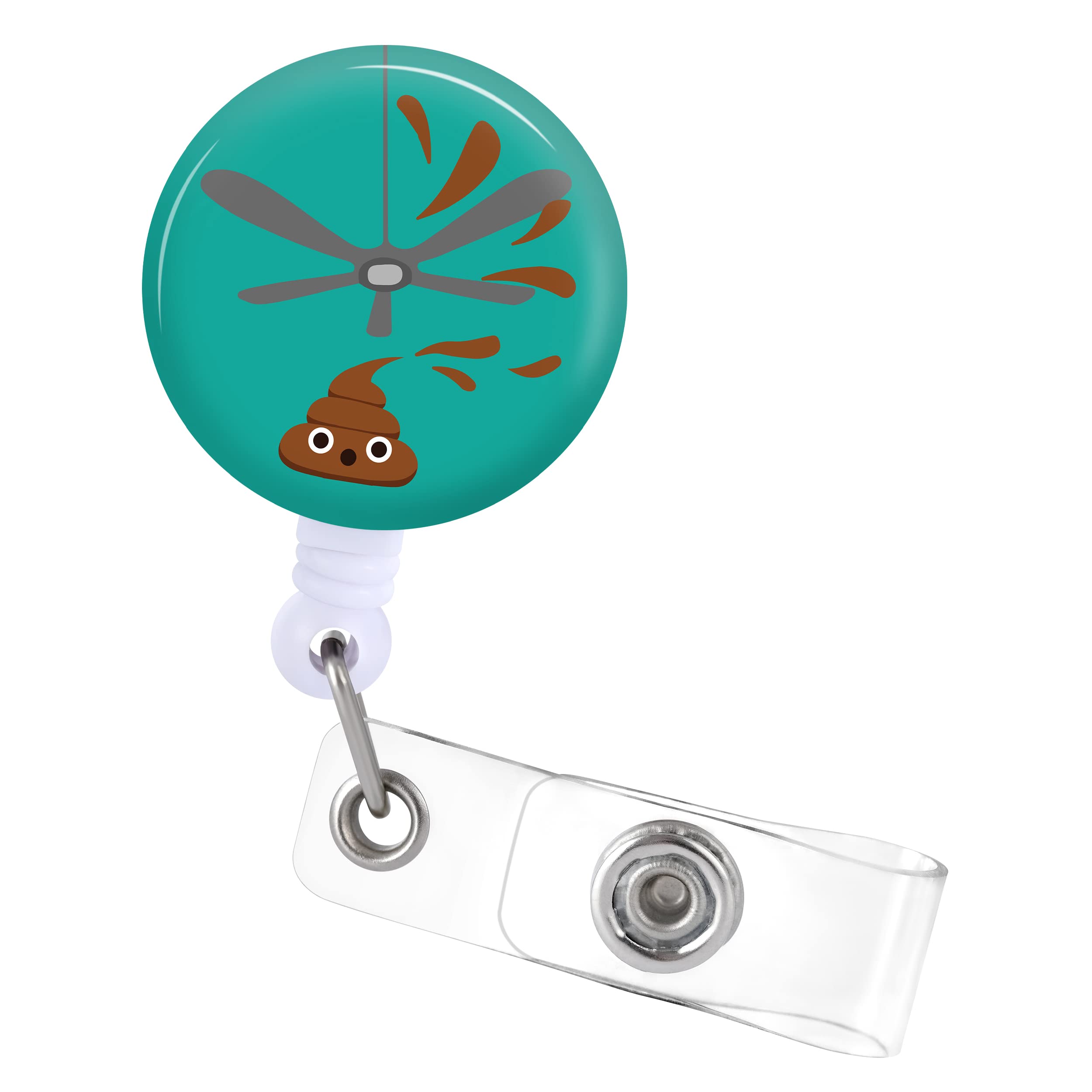 Badge Reels Holder Retractable With Id Clip For Nurse Name Tag Card Funny Fun Hilarious Poop Nursing Doctor Teacher Student Medi