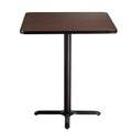 National Public Seating Nps 36&Quot; Square Cafe Table With X Base, 30&Quot; Height, Particleboard Core/T-Mold, Mahogany Top, Black Frame
