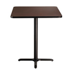 National Public Seating Nps 36&Quot; Square Cafe Table With X Base, 30&Quot; Height, Particleboard Core/T-Mold, Mahogany Top, Black Frame