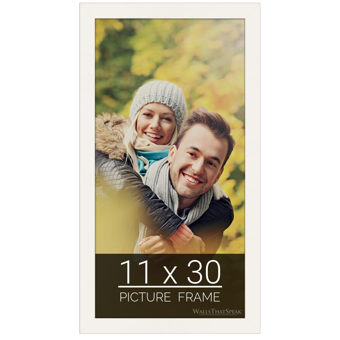wallsthatspeak 11x30 white Picture Frame for Puzzles Posters Photos or Artwork
