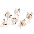 Lings Moment Blush Wedding Flowers Mini Bridesmaid Bouquets Set of 6 Dusty Pink Rose Pre-Made Small Floral Wedding Centerpieces
