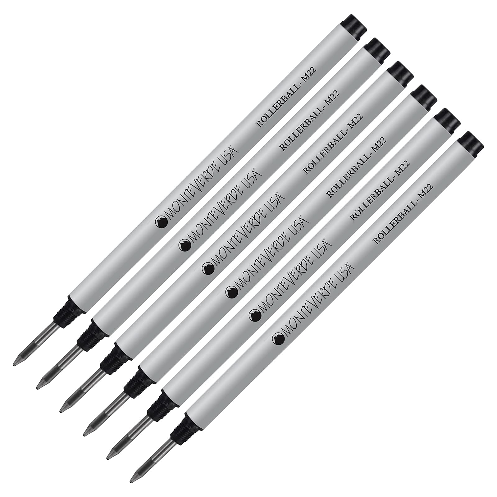 Lanier Combo Pack - 6 Pack - Monteverde Rollerball M22 Paste Ink Refill Compatible With Most Montblanc Style Rollerball Pens - B