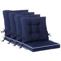 Blytieor Outdoor Patio Chair Cushions Set Of 4, Water Resistant Square Seat/Back Cushions With Ties, All Weather 36'X20' Seati