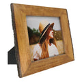 IKEREE 6x6 Rustic Picture Frames with Natural Bark Edges, Brown Wood Photo Frame for Tabletop or Wall Mounting Display