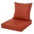 Comcaver Outdoor Chair Cushions, Waterproof Fade Resistant Deep Seat And Backrest Cushion Set For Patio Furniture, Rust, 22X22 I
