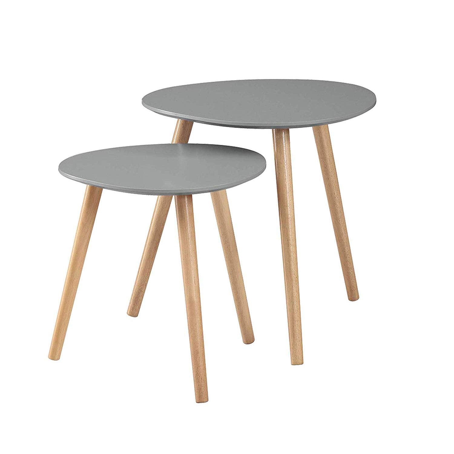 Convenience Concepts Oslo Nesting End Tables, Gray / Light Oak