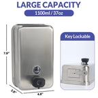 Stardrix Heavy Duty Stainless Steel Wall Mount Soap Dispenser, 1100Ml/37Oz, With Corrosion Proof Lining And Anti-Leak Pump For C