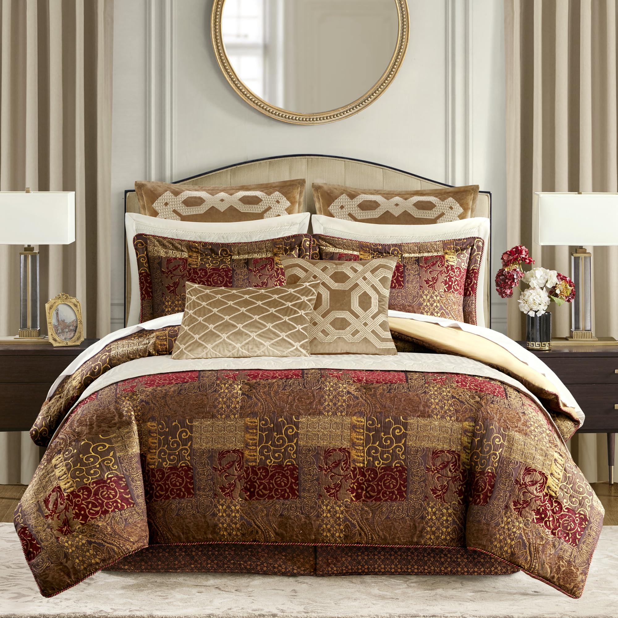 4 Piece Red Comforter Set