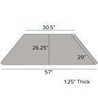 Flash Furniture Wren Mobile 29''W x 57''L Trapezoid Grey HP Laminate Activity Table - Height Adjustable Short Legs