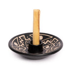 Luna Sundara Authentic Peru Pottery Palo Santo Stick Holder and Incense Holder Includes 5 Palo Santo Sticks Handmade Ceramic Smu