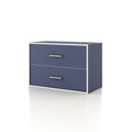 Homes: Inside + Out Apexa 2-Drawer Wooden Stackable Storage Drawers, Small Food Pantry Cabinet, Cajonera De Madera, Underbed Drawer Dorm Teen Room Decor & Bedroom, Home Office, Kitchen, Steel Blue