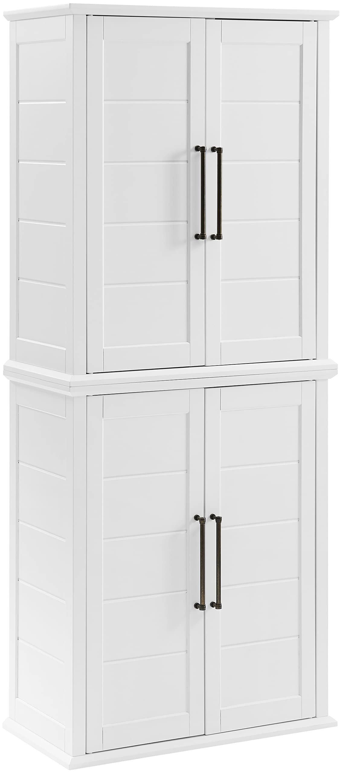 Crosley Furniture Bartlett Tall Pantry Storage Cabinet with Shelves, Kitchen, Dining, or Laundry Room, White