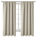 Bgment Rod Pocket Blackout Curtains For Bedroom - Thermal Insulated Room Darkening Curtain For Living Room, Light Camel, 52 X 63 Inch, 2 Panels