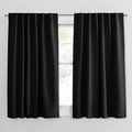PONY DANCE Blackout Window Curtains - Insulating Against Drafts Drapes Noise Reducing Thermal Insulated Back Tab/Rod Pocket Drap