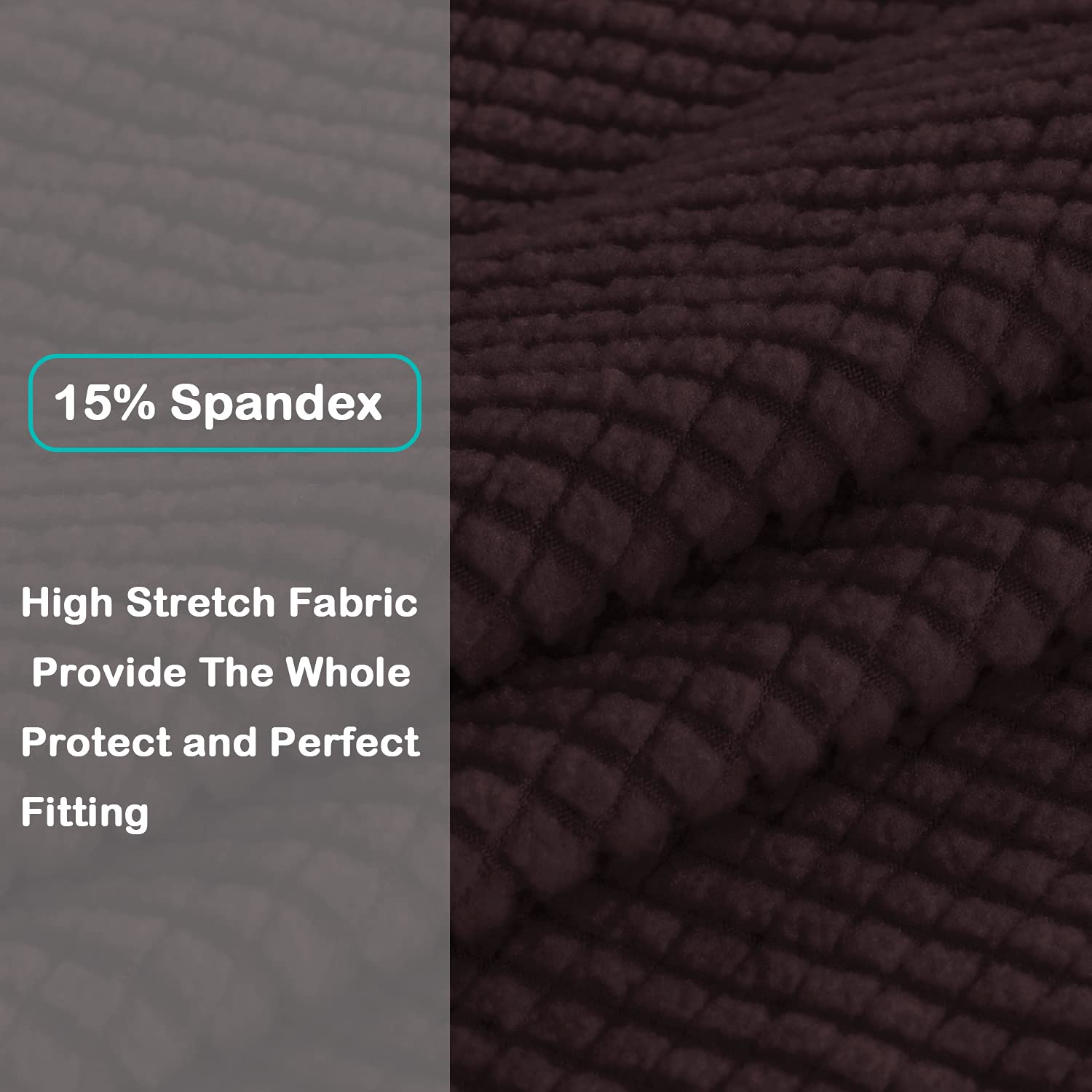 Turquoize Stretch Sofa Slipcover Chair Slipcover 1 Piece Chair Covers For Living Room Armchair Covers Slipcovers With Jacquard Fabric And Elastic Bottom Pet Furniture Protector (Armchair, Brown)